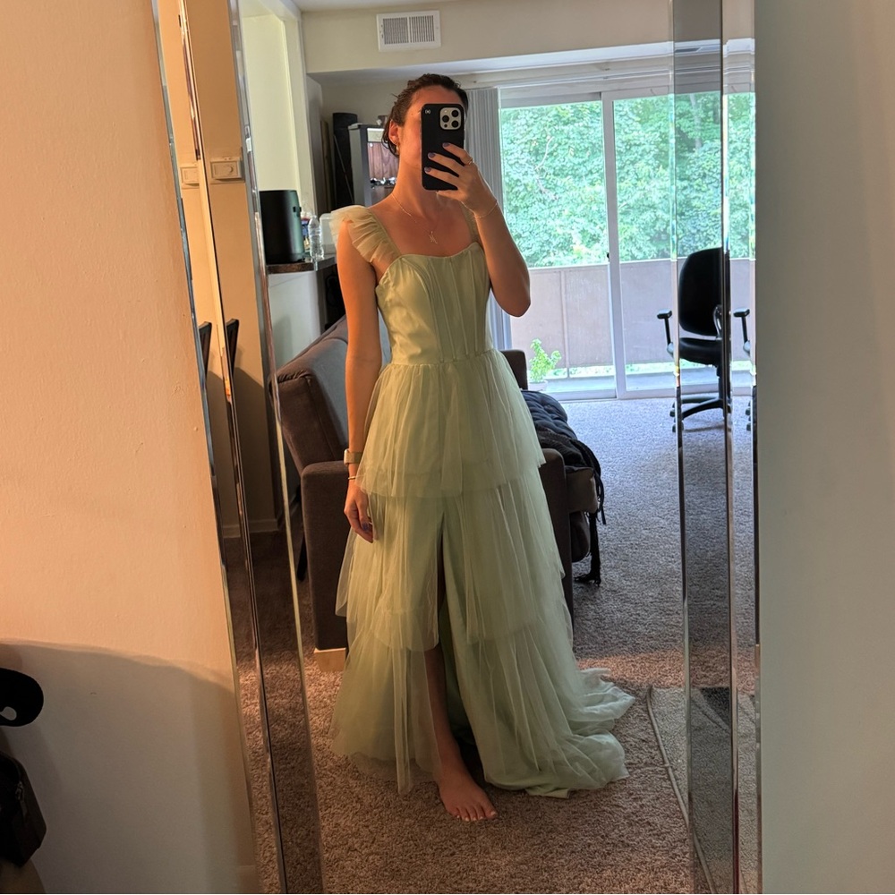 Green (dusty sage) bridesmaids dress